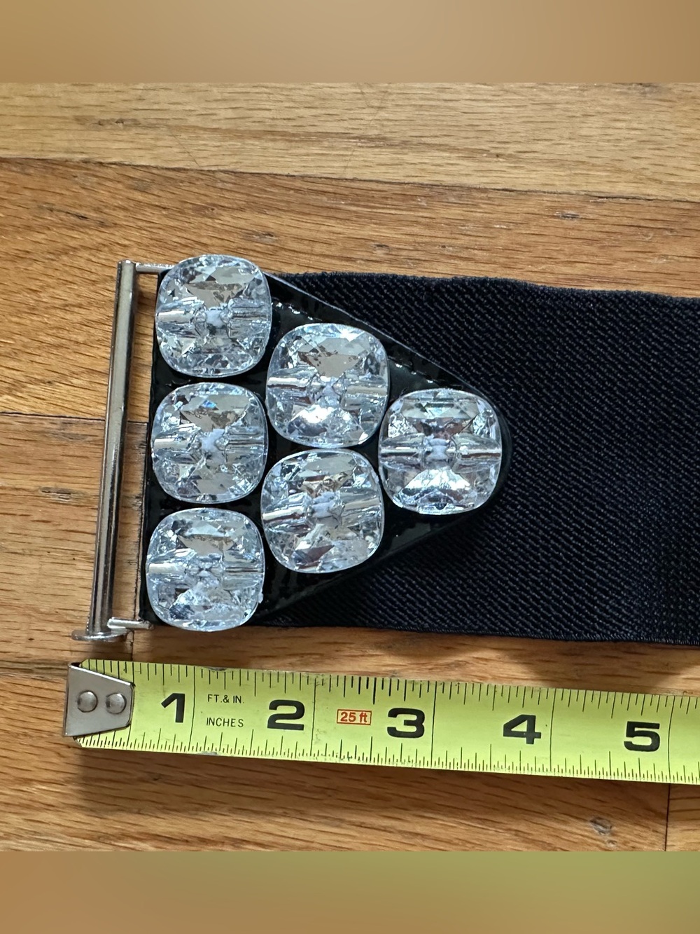 Women’s Gem Crystal/Diamond Black Belt Size Medium
